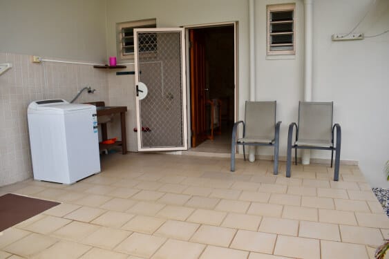 back veranda with washing machine